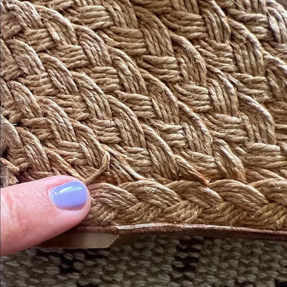 Stuart Weitzman Taupe Woven Ankle-Strap Wedge Sandals - Picture 8 of 16